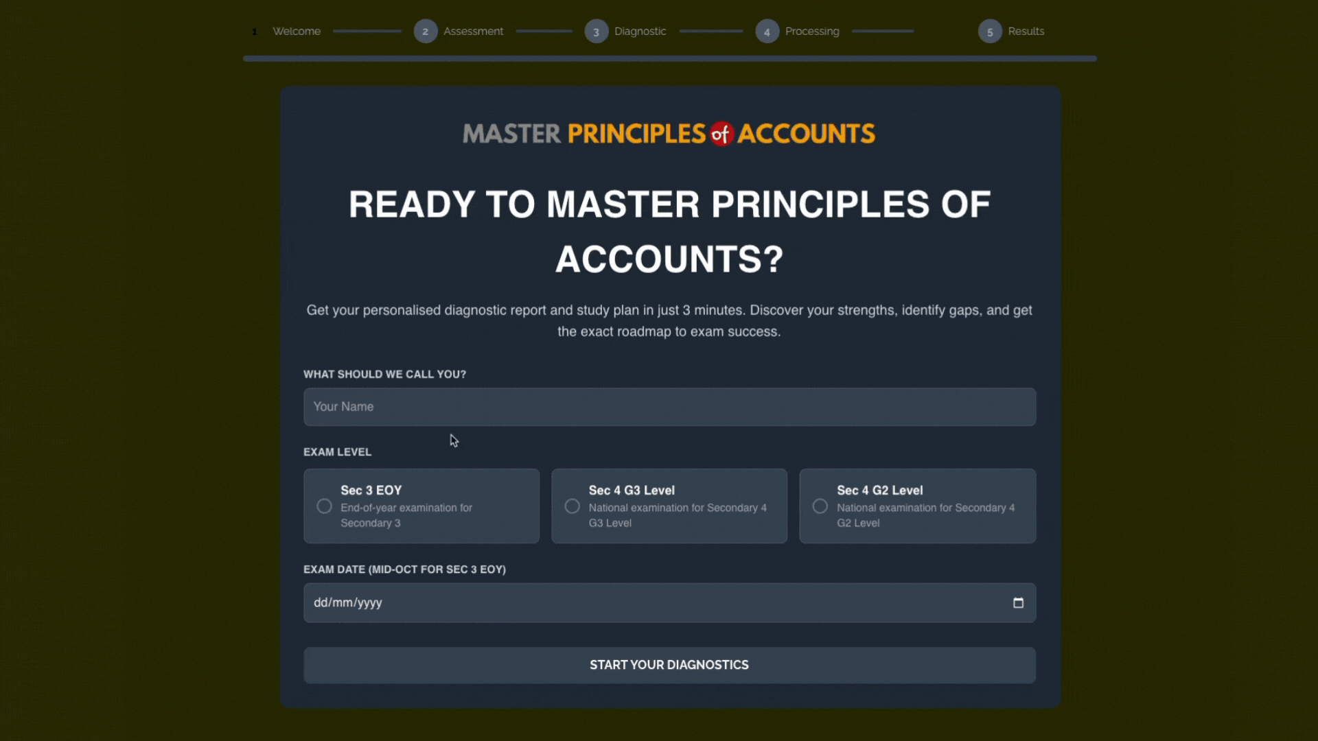 Step 1: Enter your details
