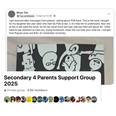 Screenshot of a parent testimonial