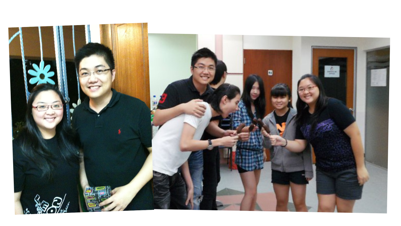 Caleb with his first POA student, Rachel and with the very first group of students